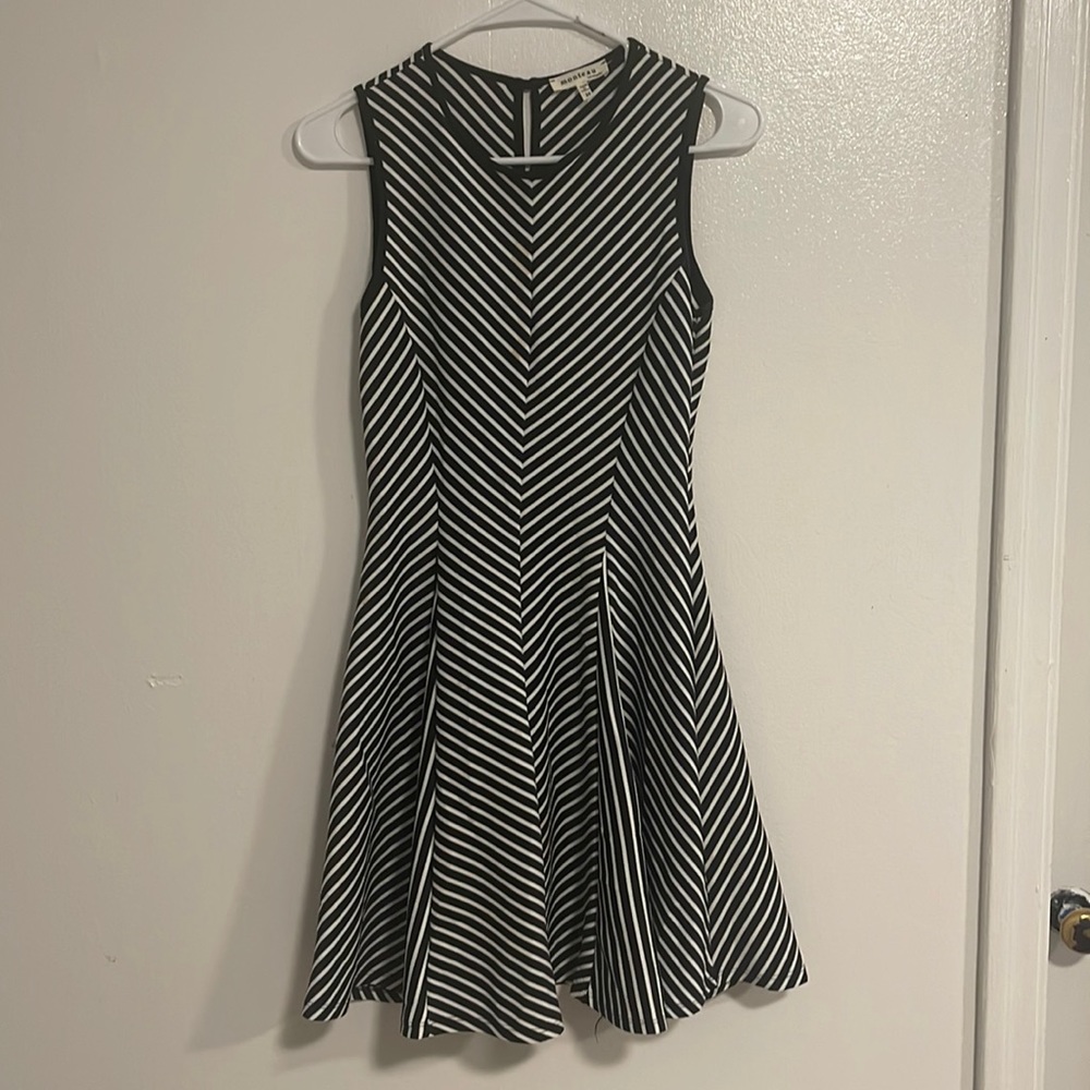 Monteau black and white peplum dress